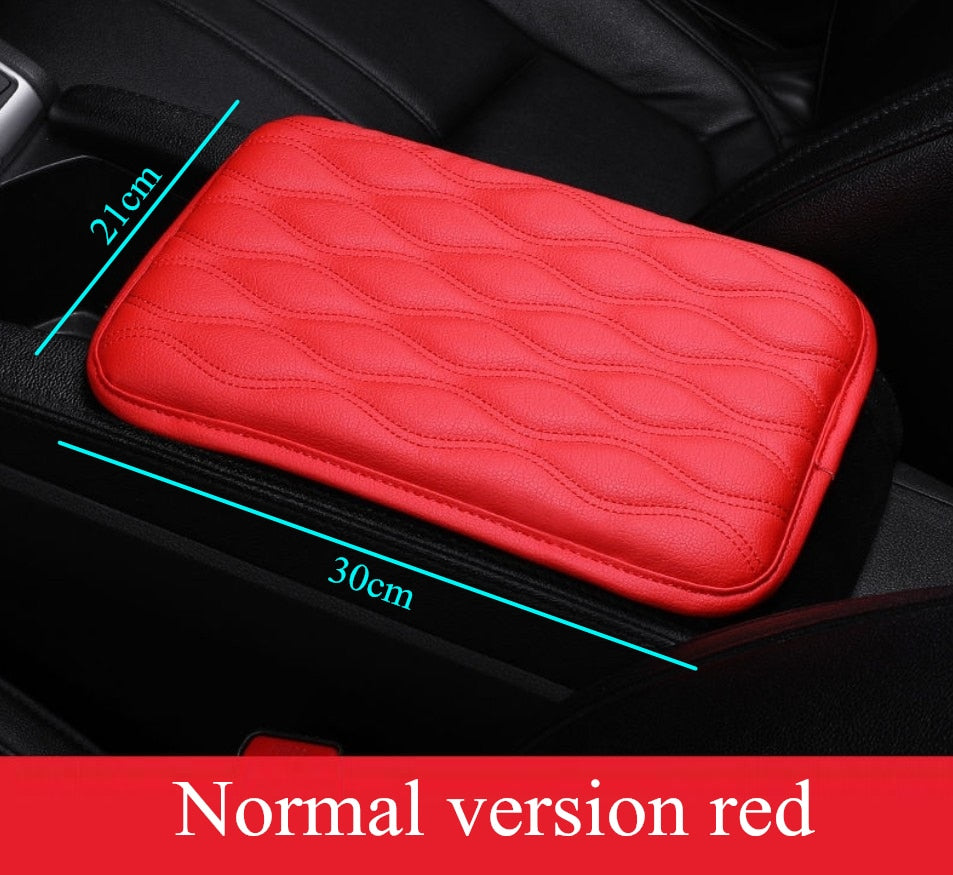 Wave Embroider Leather Car Armrest Mat